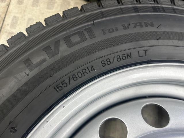 【バランス調整済み】トヨタ純正 TOYOTA プロボックス純正 スチールホイール  + DUNLOP WINTER MAXX LV01 for VAN 155/80R14