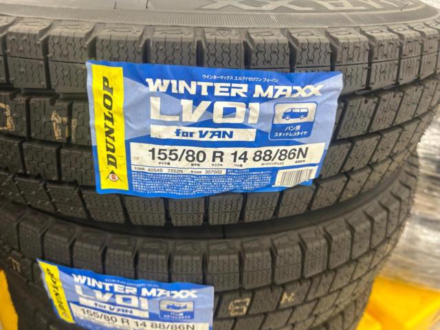 【バランス調整済み】トヨタ純正 TOYOTA プロボックス純正 スチールホイール  + DUNLOP WINTER MAXX LV01 for VAN 155/80R14