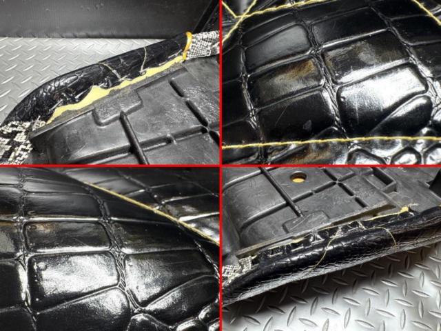 【KAWASAKI】純正張替シート クロコダイル調×蛇柄 パイピング:金 ZRX400 2型で使用していました