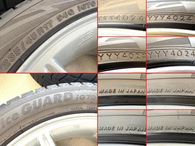スバル(SUBARU) GDB系 インプレッサ STI 後期純正 + YOKOHAMA(ヨコハマ) iceGUARD7 iG70 235/45R17 94Q 2024年製 4本