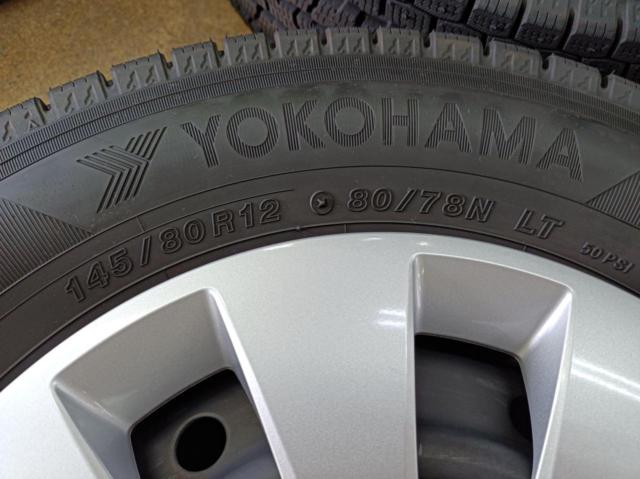 SUZUKI DA17V エブリィバン 純正 スチール+YOKOHAMA iceGUARD iG91 80/78N LT