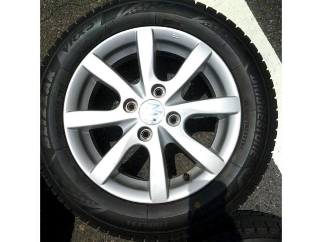 【スズキ純正】 純正アルミホイール + 【BRIDGESTONE】 BLIZZAK VRX3 155/65R14 4本セット