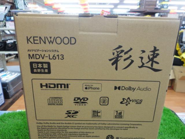 KENWOOD MDV-L613 4×4フルセグ/CD/DVD/SD/SD録音/Bluetooth/MP3/WMA 2026年製