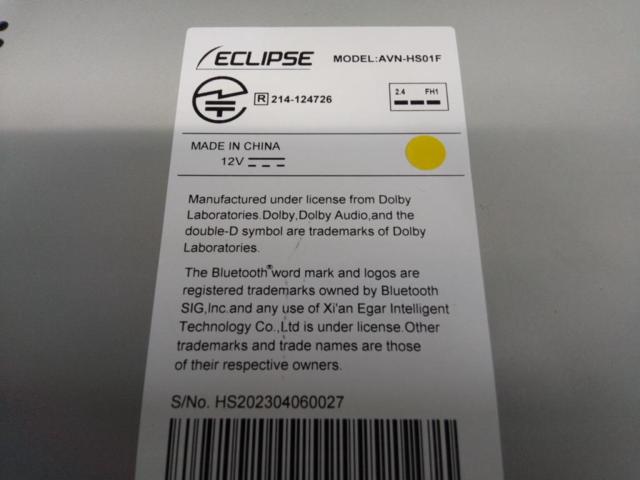 【ECLIPSE】 [AVN-HS01F] 10.1インチフローティング/フルセグ/DVD/CD/SD/HDMI/Bluetooth/ApleCarplay有線/メモリーナビ