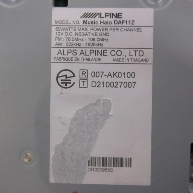 ALPINE DAF11Z ディスプレイオーディオ