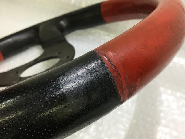 当時物 italvolanti IMOLA  IMORA R レザーステアリング レッド/ブラック 35Φ
