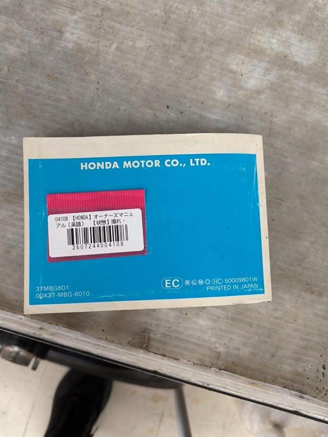 【HONDA】オーナーズマニュアル(英語)