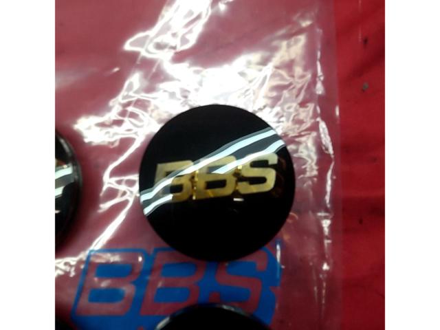 【BBS】センターキャップオーナメント 4枚 黒(ブラック)×金(ゴールド)