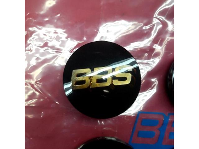 【BBS】センターキャップオーナメント 4枚 黒(ブラック)×金(ゴールド)