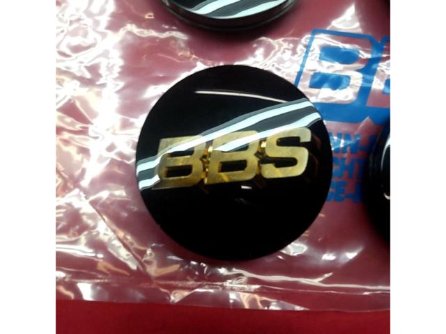 【BBS】センターキャップオーナメント 4枚 黒(ブラック)×金(ゴールド)