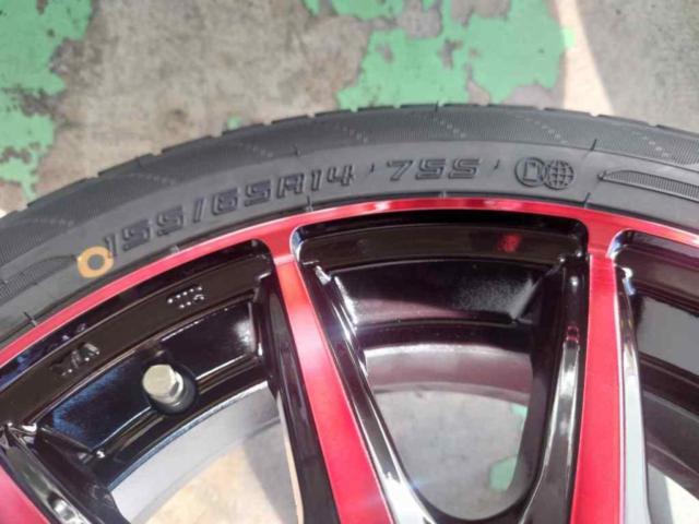 【新品特価!】MARUKA SERVICE  SCHENEDER RK10-K(レッド)  + DUNLOP ENASAVE EC204 155/65R14 4本セット