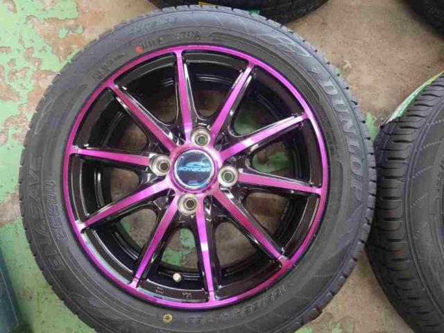 【新品特価!】MARUKA SERVICE SCHNEDER RX-10K(パープル)   + DUNLOP ENASAVE EC204 155/65R14 4本セット