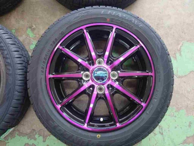 【新品特価!】MARUKA SERVICE SCHNEDER RX-10K(パープル)   + DUNLOP ENASAVE EC204 155/65R14 4本セット