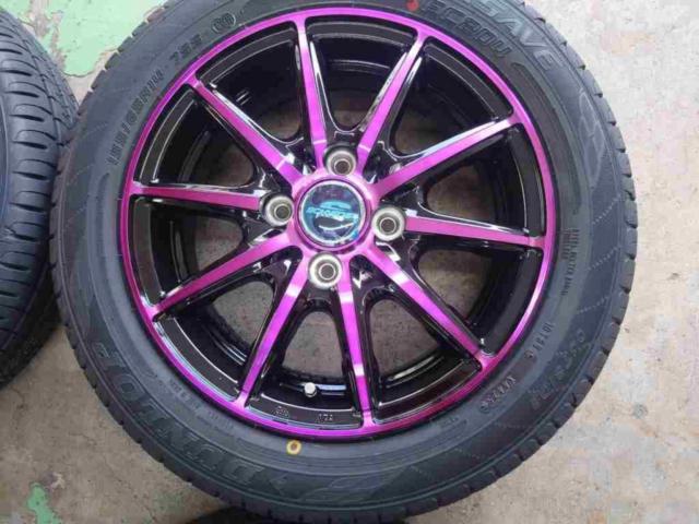【新品特価!】MARUKA SERVICE SCHNEDER RX-10K(パープル)   + DUNLOP ENASAVE EC204 155/65R14 4本セット