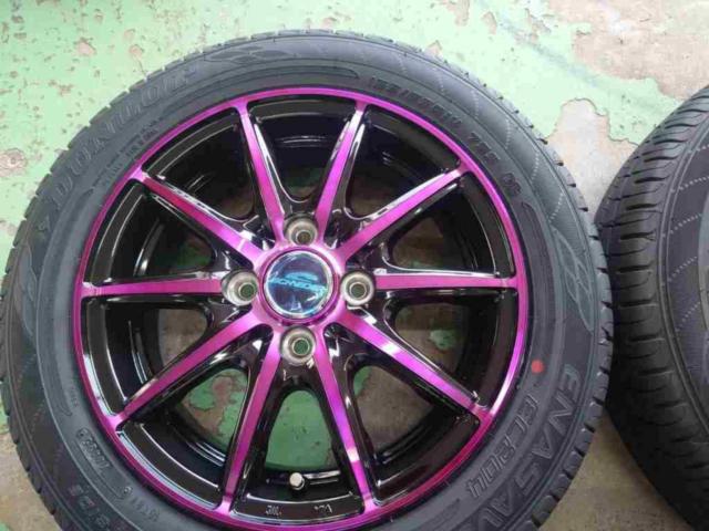 【新品特価!】MARUKA SERVICE SCHNEDER RX-10K(パープル)   + DUNLOP ENASAVE EC204 155/65R14 4本セット