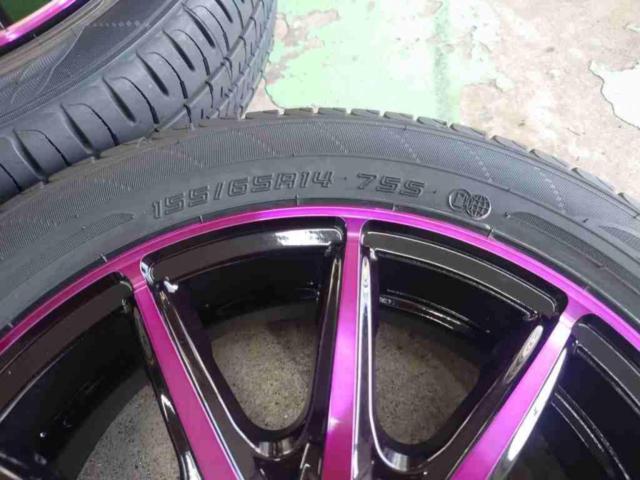 【新品特価!】MARUKA SERVICE SCHNEDER RX-10K(パープル)   + DUNLOP ENASAVE EC204 155/65R14 4本セット