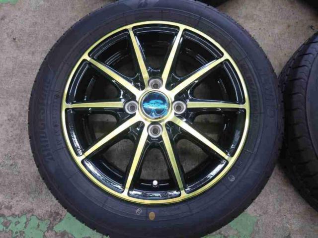 【新品特価!】MARUKA SERVICE SCHNEIDER RX10-K ゴールド  + BRIDGESTONE NEWNO 155/65R14 4本セット