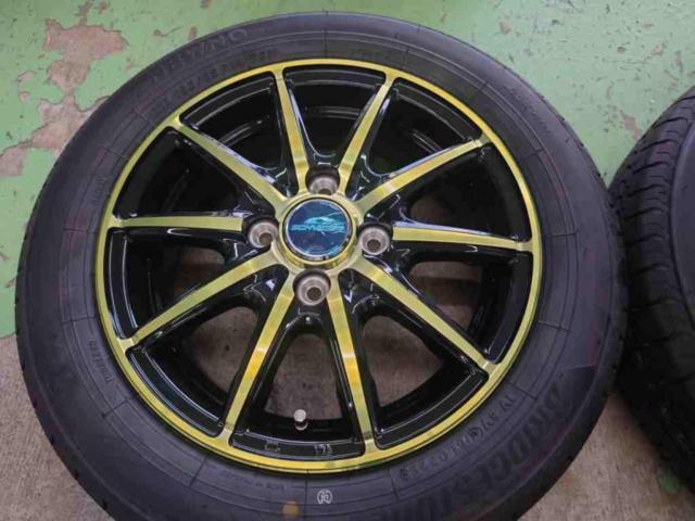 【新品特価!】MARUKA SERVICE SCHNEIDER RX10-K ゴールド  + BRIDGESTONE NEWNO 155/65R14 4本セット