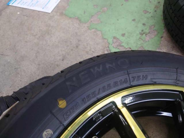 【新品特価!】MARUKA SERVICE SCHNEIDER RX10-K ゴールド  + BRIDGESTONE NEWNO 155/65R14 4本セット