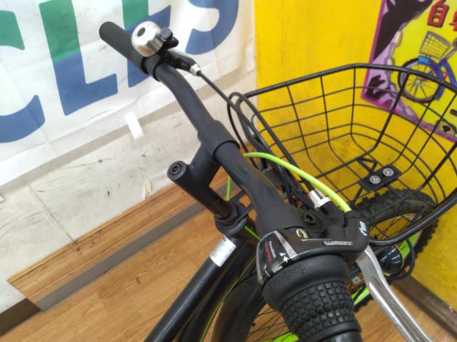 ※前カゴ割れ小有り DAIWA ELEBITS 24インチ 外装6段変速 キッズサイクル ブラック