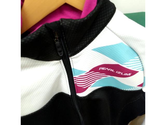 Mサイズ PEARL IZUMI 裏起毛サイクルジャケット ブラック/ホワイト