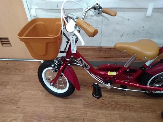 PEOPLE いきなり自転車 12インチ シングルギア 補助ハンドル付きキッズサイクル レッド