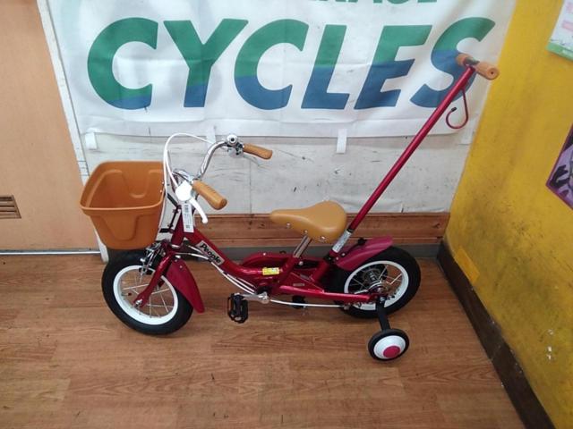 PEOPLE いきなり自転車 12インチ シングルギア 補助ハンドル付きキッズサイクル レッド
