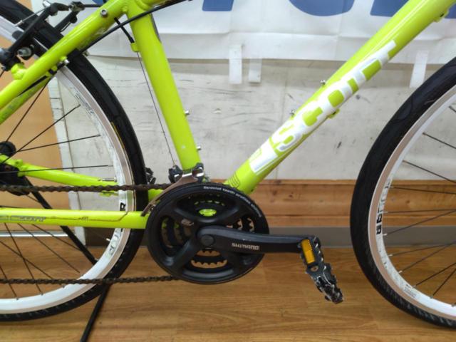 ※タイヤパンク、レストアベース SCOTT SUB40 2010年頃 700×35C 3×8S アルミクロスバイク ライトグリーン
