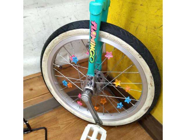 ※スタンド付属 ミヤタ FLAMINGO 18インチ 一輪車 グリーン