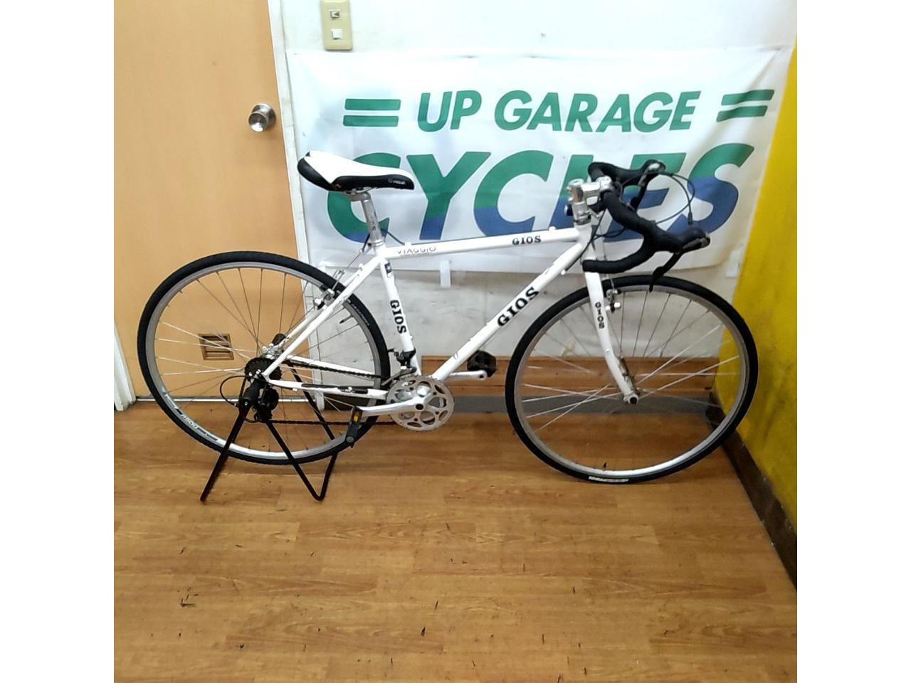 ※レストアベース 仮固定部品散見され現状走行不可 GIOS VIAGGIO 2013年頃モデル 700×28C 2×9S クロモリシクロクロスバイク ホワイト