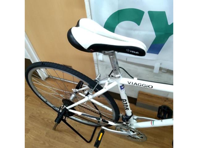 ※レストアベース 仮固定部品散見され現状走行不可 GIOS VIAGGIO 2013年頃モデル 700×28C 2×9S クロモリシクロクロスバイク ホワイト