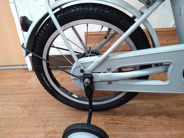 ※補助輪付属 BRIDGESTONE bikke BKM16 16インチ シングルギア キッズサイクル グレー