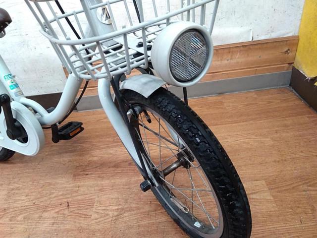 ※補助輪付属 BRIDGESTONE bikke BKM16 16インチ シングルギア キッズサイクル グレー