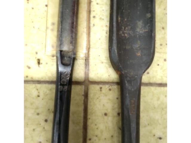 【メーカー不明】黒檀柄? 鑿 ノミ 9本セット
