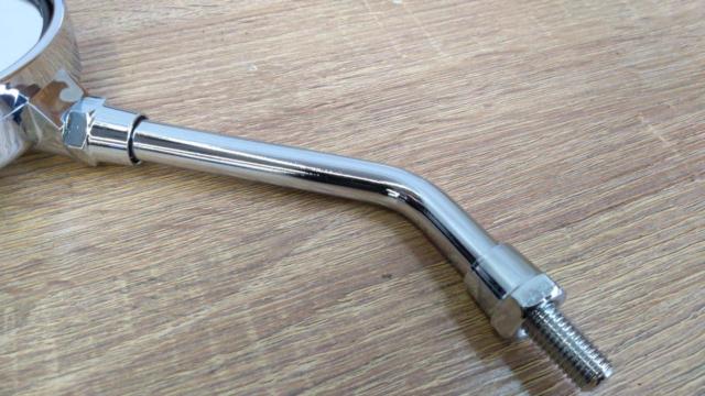 【メーカー不明】 丸型ミラー メッキ M10 正ネジ 片側のみ
