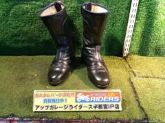 【NARVA】バックジップロングレザーブーツ ブラック サイズ:非記載(寸法をご参照ください)