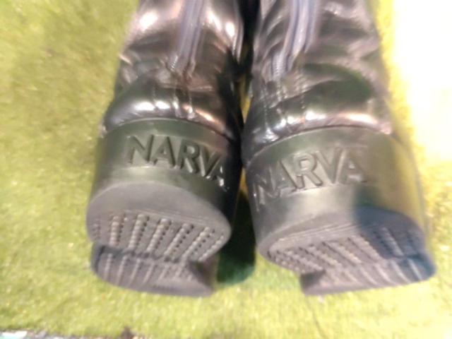 【NARVA】バックジップロングレザーブーツ ブラック サイズ:非記載(寸法をご参照ください)