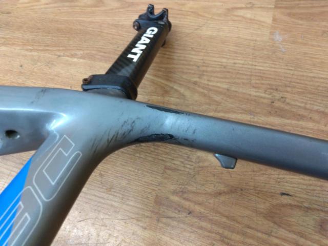 ※※クラック有りガリ傷多数 GIANT DEFY ADVANCED1 2009年頃モデル 700C カーボンロードバイクフレーム ブラック