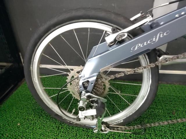 PEUGEOT PACIFIC18 18インチ折りたたみ自転車 8S マットグレー ※ステム割れ・後輪パンク・ブレーキ未整備