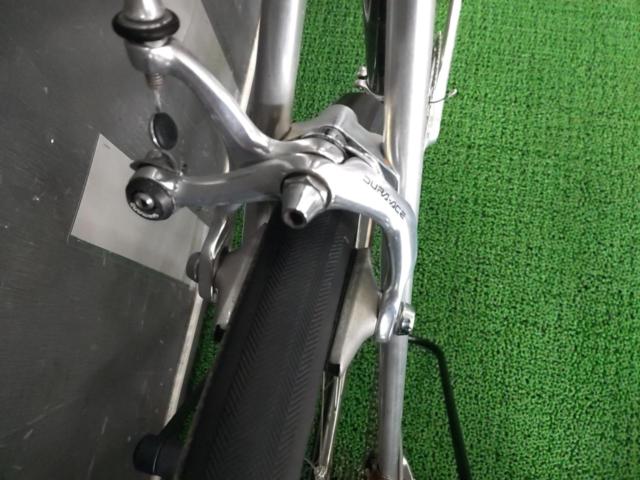 ※修理箇所多数のためワケアリ オーダー品? クロモリフラットバーロードバイク 2×7s 700C DURA-ACE7400組  シルバー