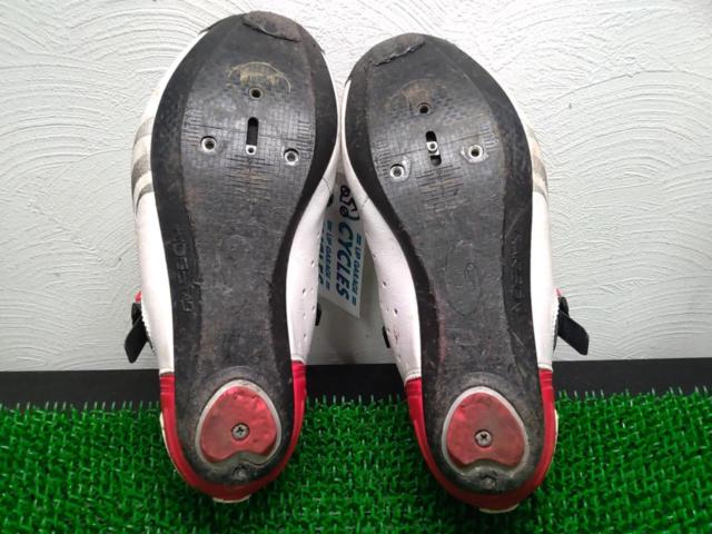 サイズ:41 SIDI Genius 5-Fit Carbon 3穴クリート対応ビンディングシューズ ホワイト