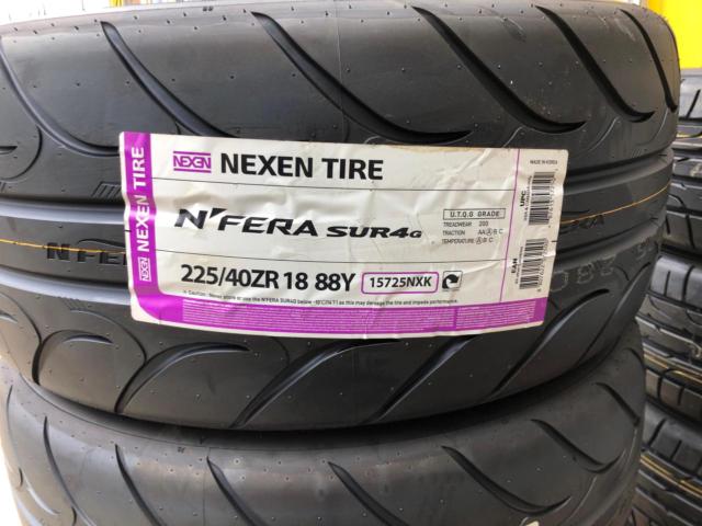 ★新品ハイグリップタイヤ4本セット★NEXEN(ネクセン) NFERA SUR4G 225/40R18 88Y TW200
