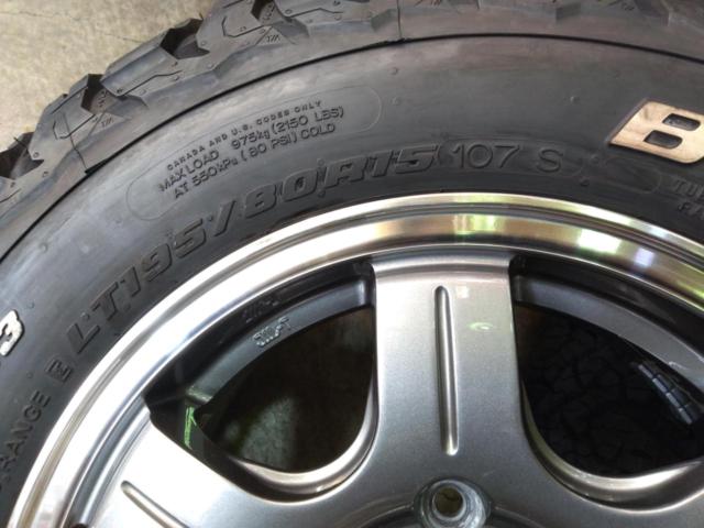 ANBISH
Branca
Alloy Wheels
+
BFGoodrich
ALL-Terrain
T / A
KO3
LT195/80R15
107S
