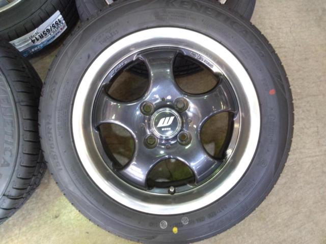 WORK(ワーク)  ROAR 5本スポークホイール  + KENDA(ケンダ) KR203 155/65R14 75T