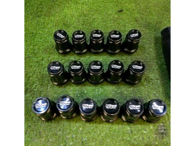 【M12xP1.5/17HEX/16個】Kics Racing Nut ブラックカラー