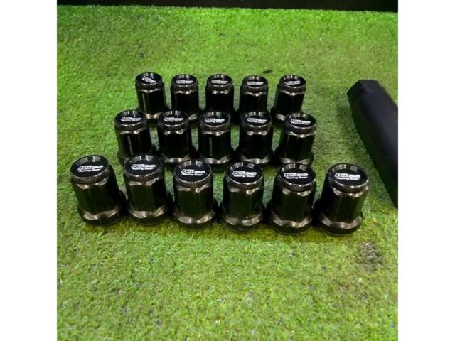 【M12xP1.5/17HEX/16個】Kics Racing Nut ブラックカラー