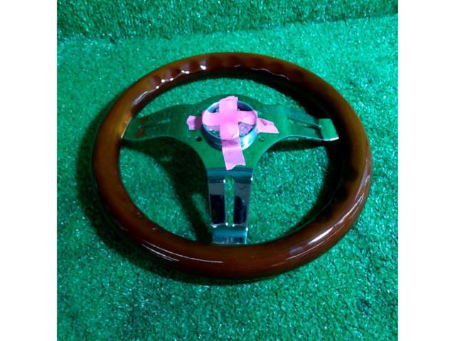 メーカー不明 280mm ウッドステアリング
