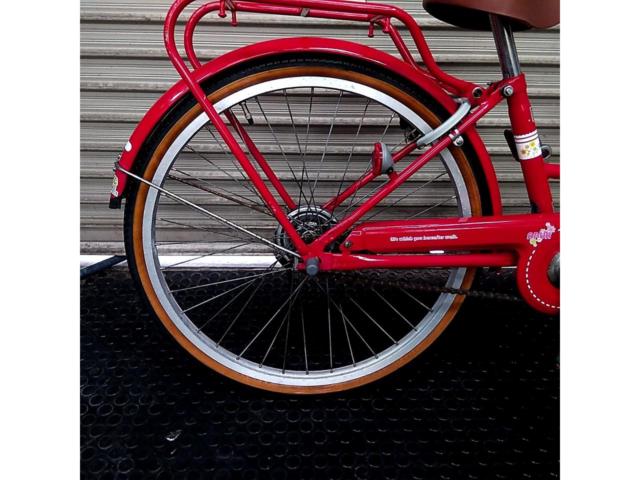 【わけあり現状販売】メーカー不明 APUA 22×1-3/8 シングルギアジュニアサイクル レッド
