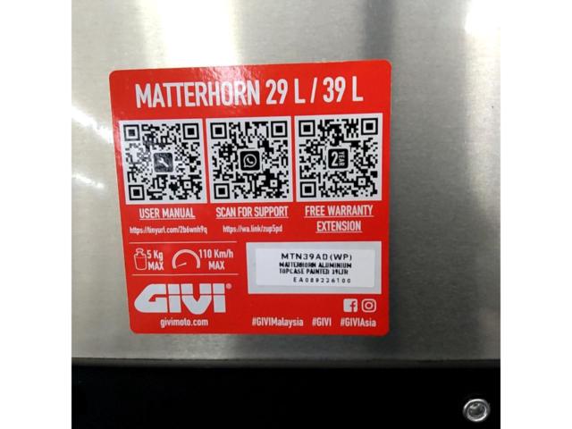 GIVIMTN39AD
Matterhorn
39
Rear BOX