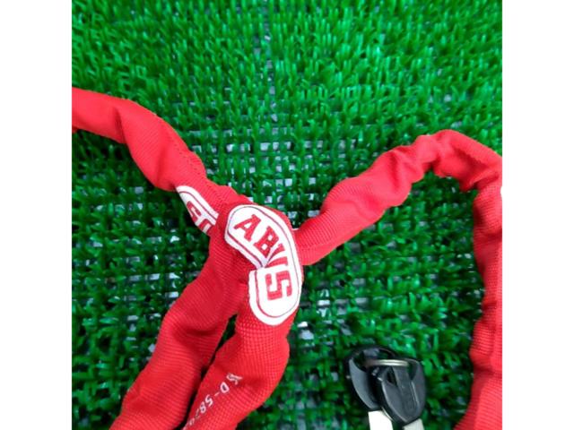 ABUS 5805K チェーンロック カギ×2付属 レッド